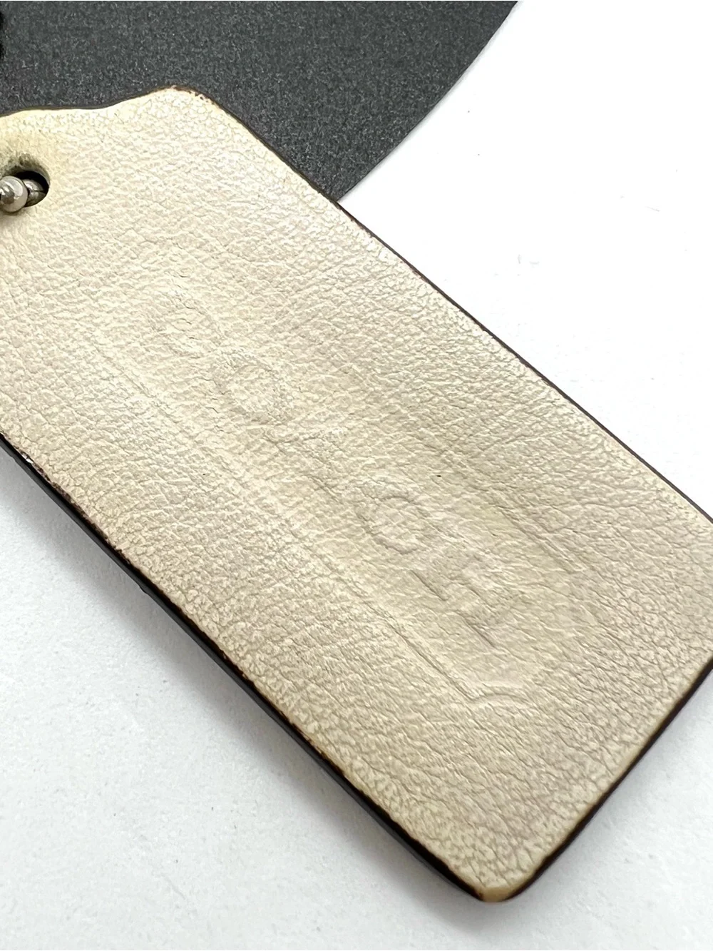 Authentic Coach Pebbled Leather Replacement Hangtag Ivory Off White 2.25”